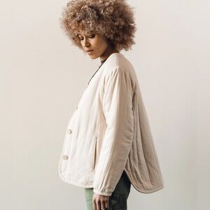 100% cotton white quilted jacket